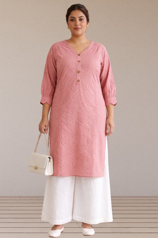 Komal Dot Weave Cotton Kurta