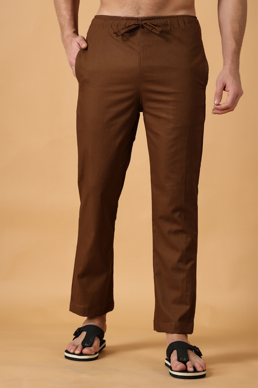 Brown Cotton Pant Pajama