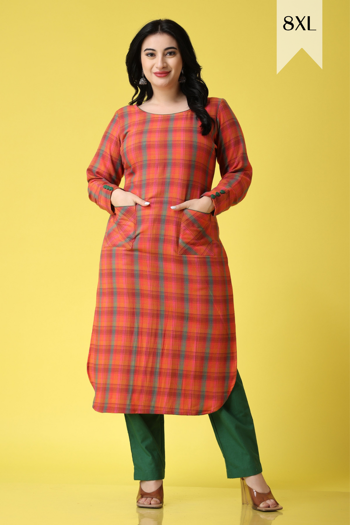 Buy Plus Size ​Sunset Time Woollen Kurta At Apella | Sizes XS to 10 XL | India | Free Delivery | Customized
