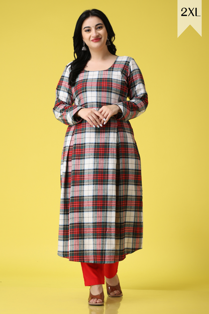 Buy Plus Size ​Just-A-Glance Woollen Kurta At Apella | Sizes XS to 10 XL | India | Free Delivery | Customized