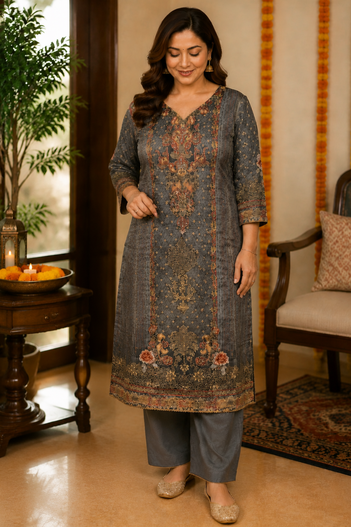 Lailah Karachi Muslin Suit with Aari Work