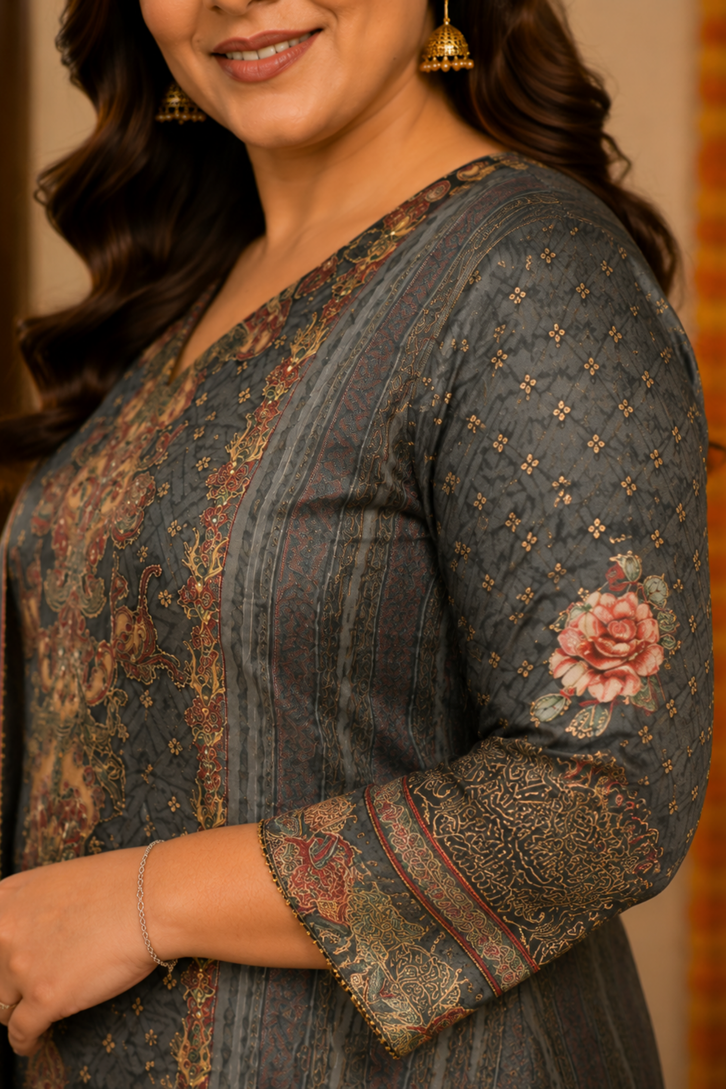 Lailah Karachi Muslin Suit with Aari Work