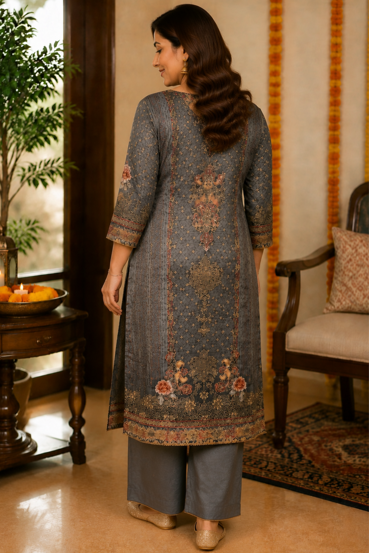 Lailah Karachi Muslin Suit with Aari Work
