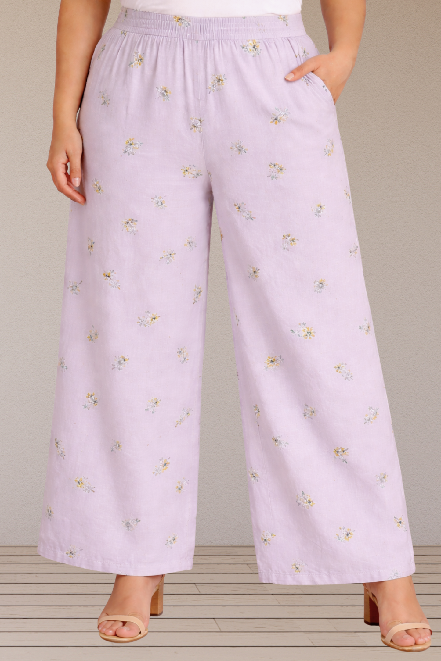 Lavender Bloom Georgette Lounge Pants