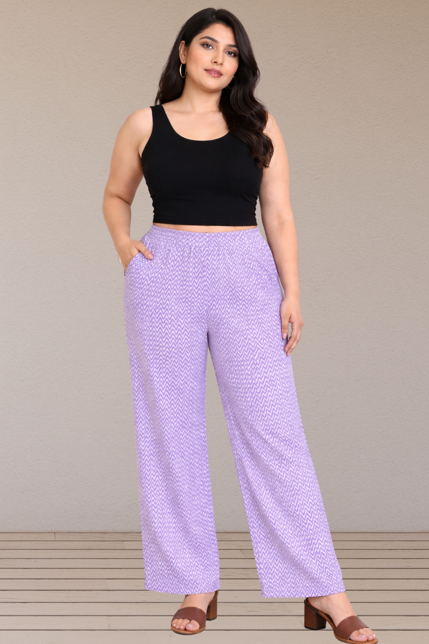 Lavender Chevron Cotton Pajama Pant