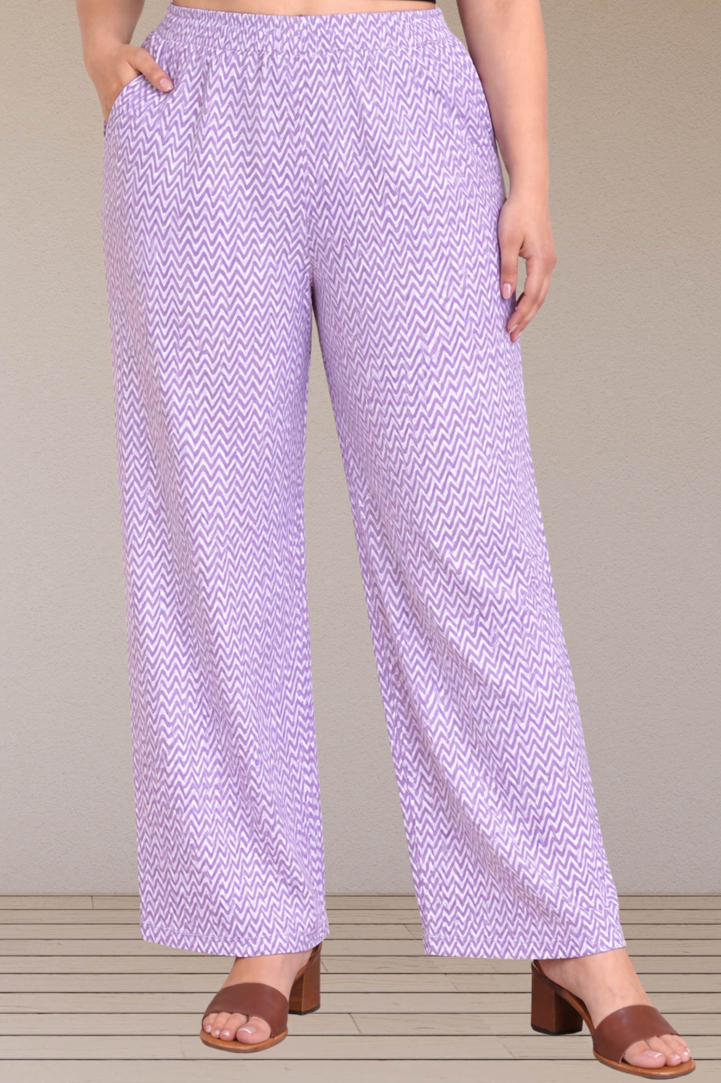 Lavender Chevron Cotton Pajama Pant