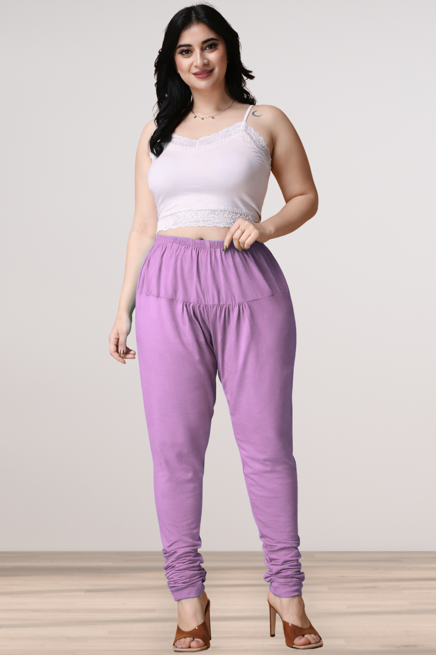 Lavender Cotton Churidar Pants