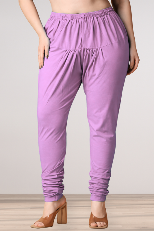 Lavender Cotton Churidar Pants