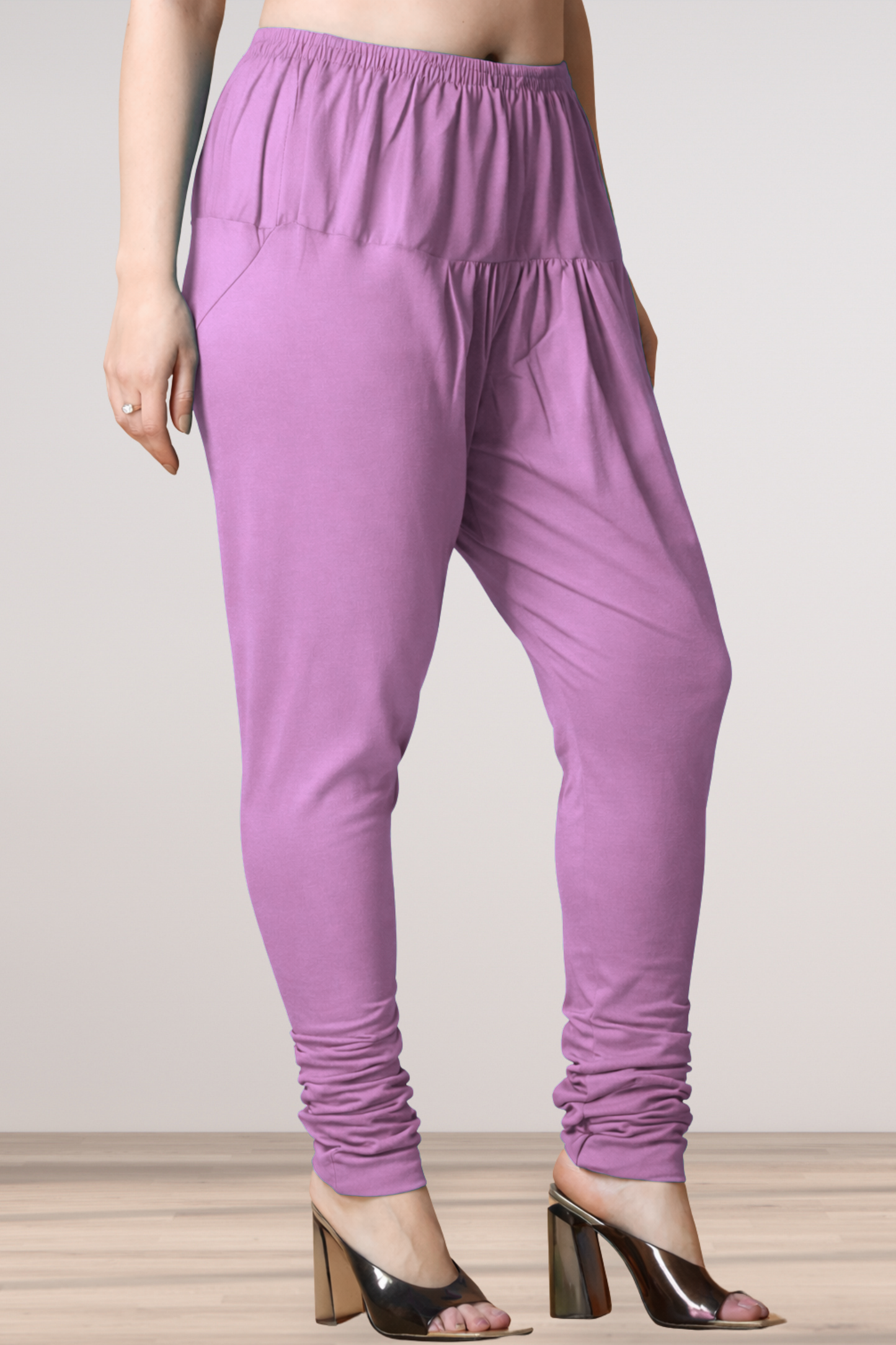 Lavender Cotton Churidar Pants