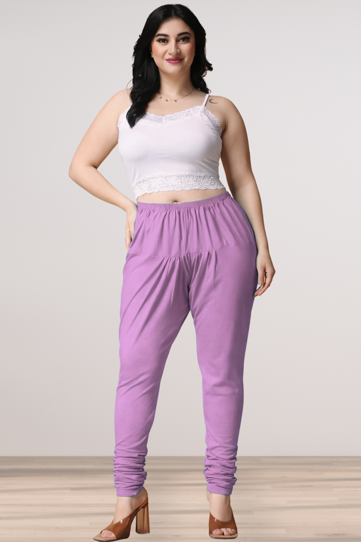 Lavender Cotton Churidar Pants