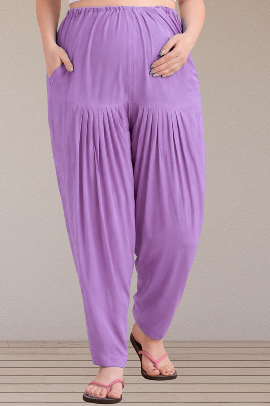 Lavender Easy Fit Rayon Maternity Salwar