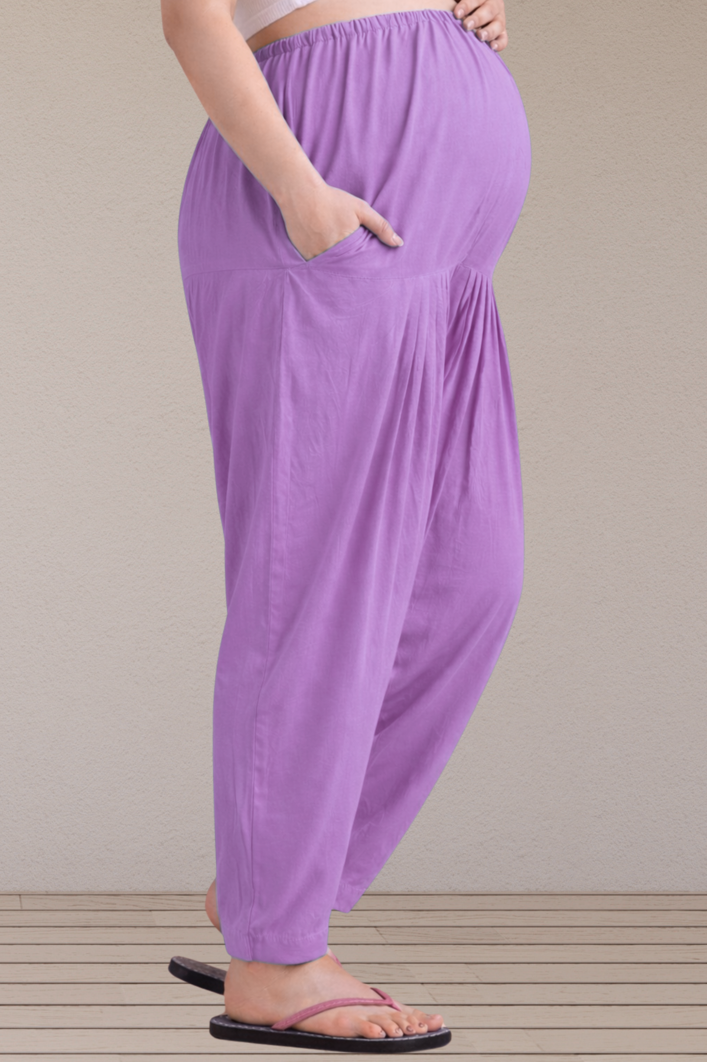 Lavender Easy Fit Rayon Maternity Salwar