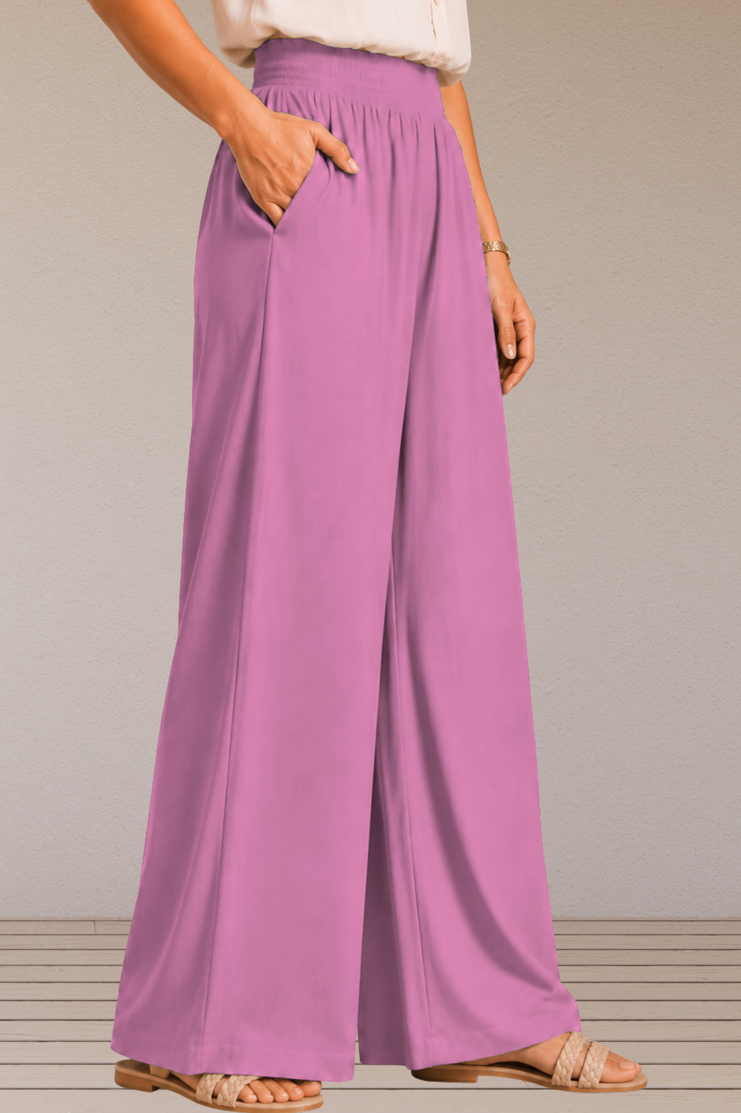 Lavender Flared Palazzo Pant