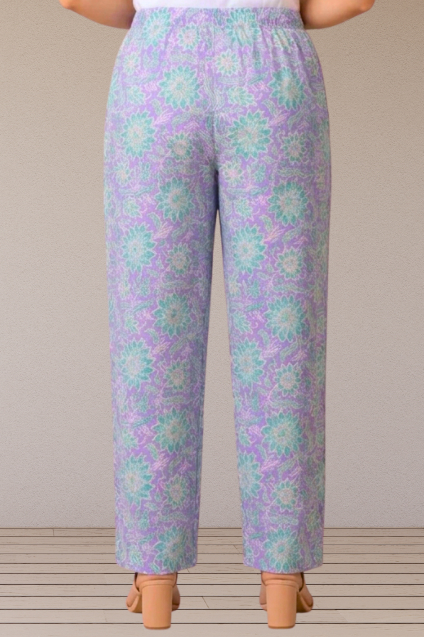 Lavender Floral Printed Cotton Pant
