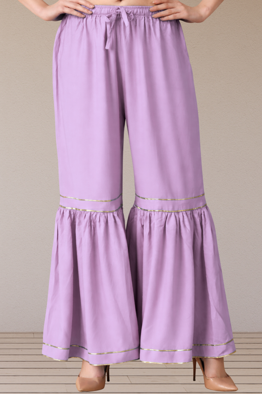 Lavender Frilled Rayon Sharara