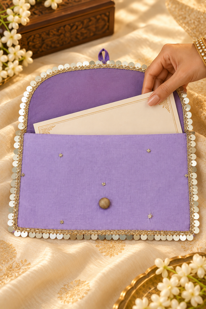 Lavender Mist Handcrafted Shagun Envelope