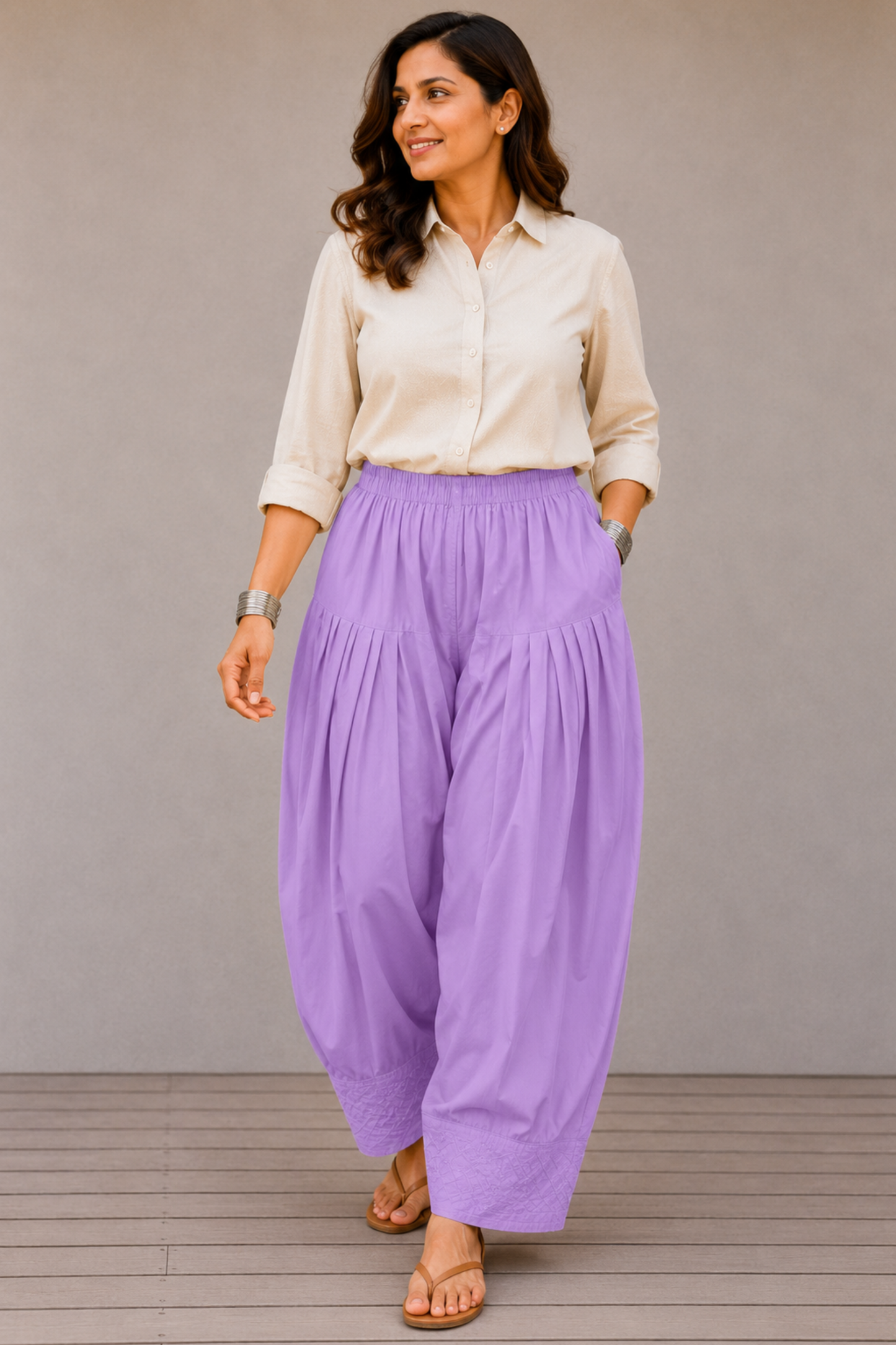 Lavender Rayon Farshi Salwar