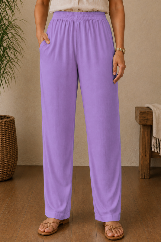 Lavender Rayon Kurti Pant