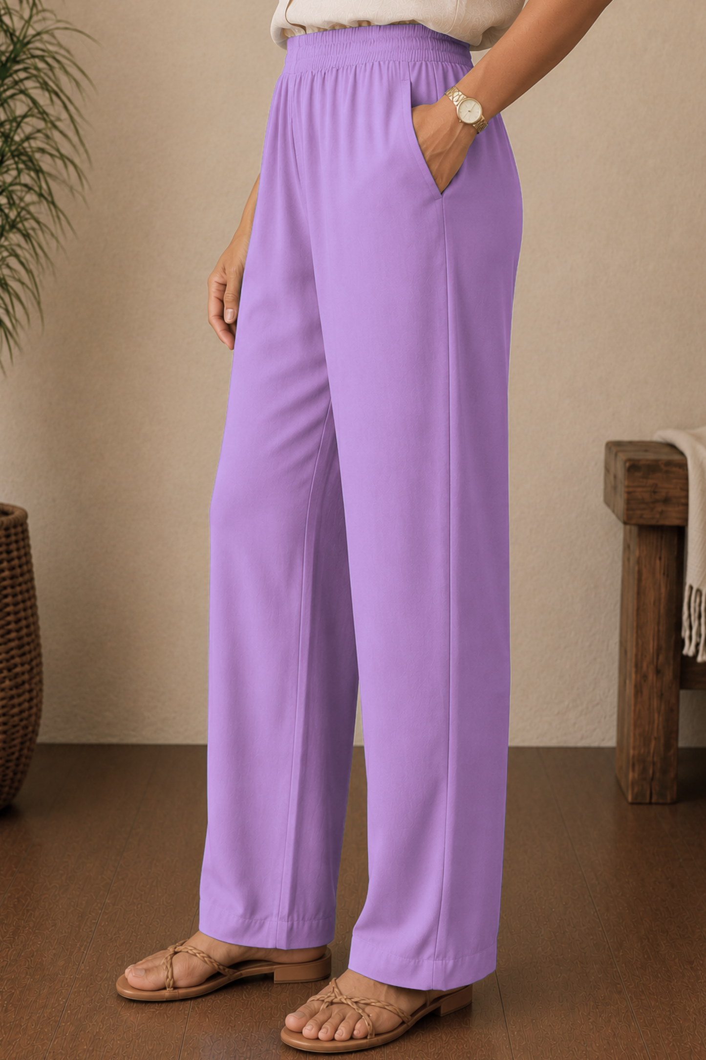 Lavender Rayon Kurti Pant