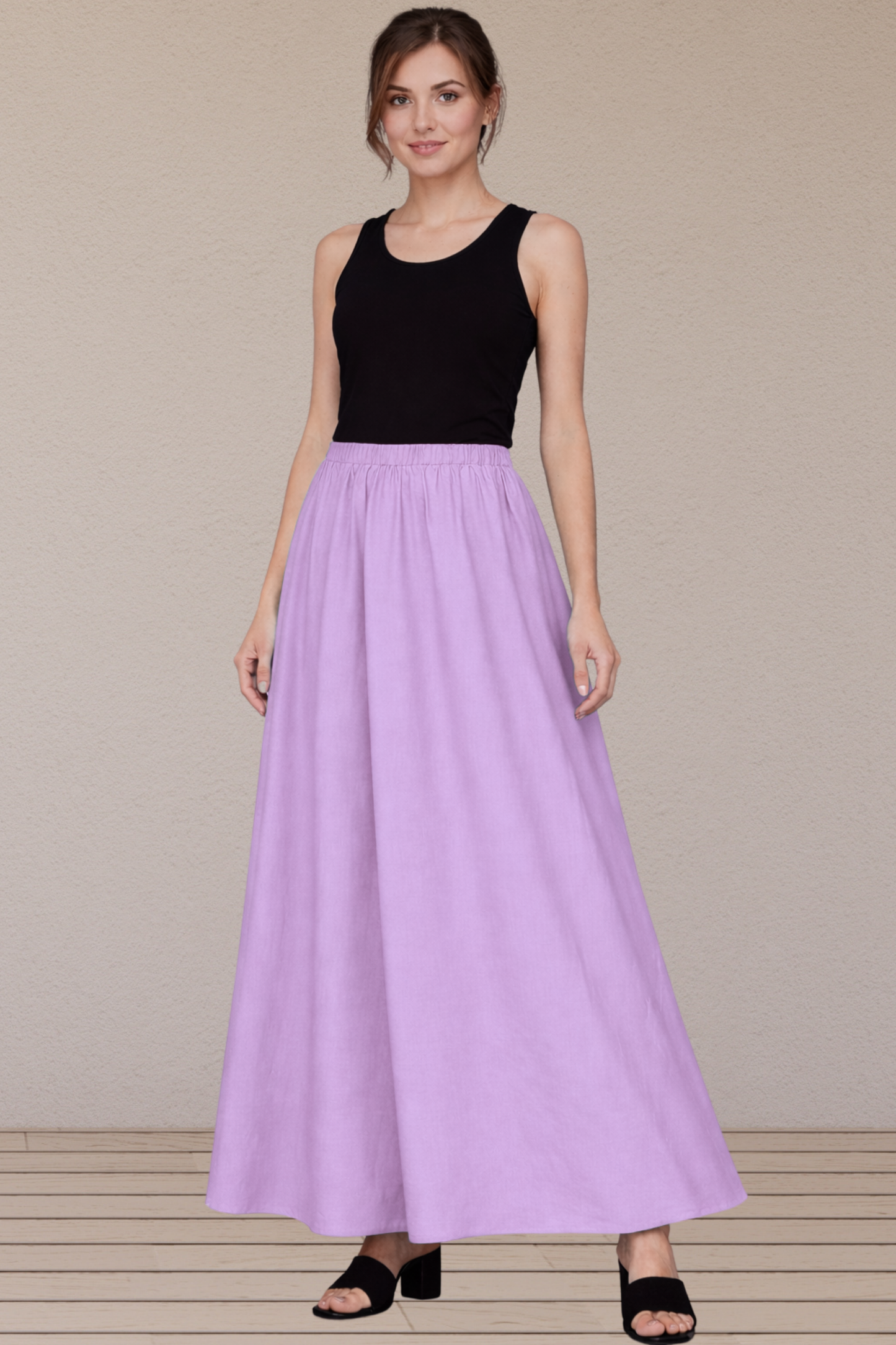 Lavender Rayon Long Skirt