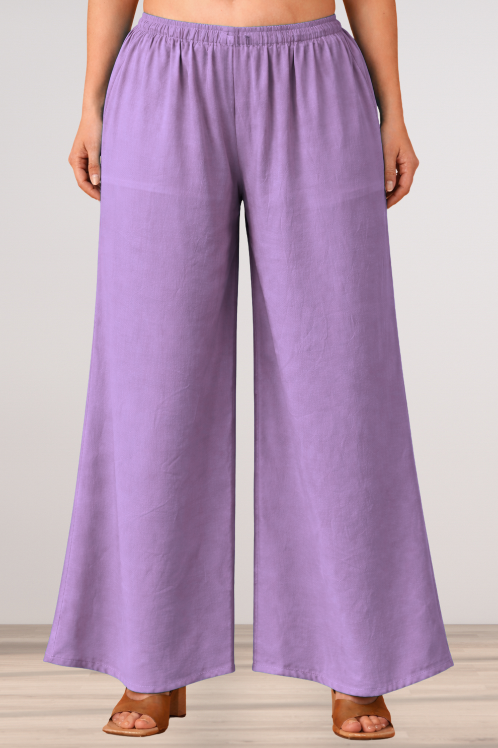 Buy Plus Size Lavender Rayon Loose Palazzo | Apella - The XS to 10XL Store