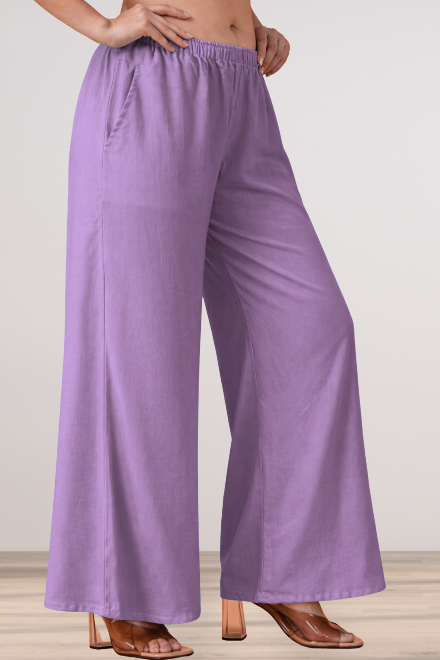 Lavender Rayon Loose Palazzo