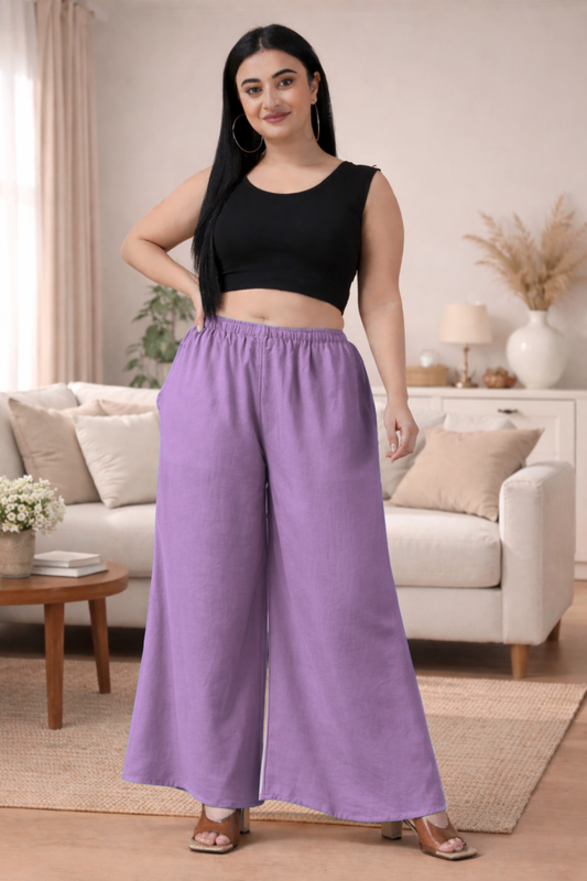 Lavender Rayon Loose Palazzo