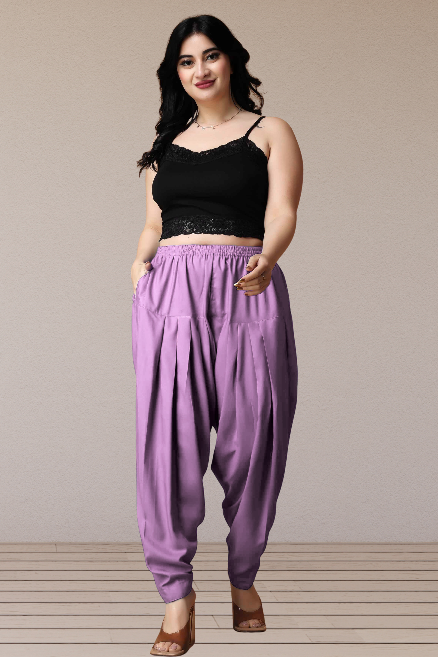 Lavender Straight Rayon Salwar Pants