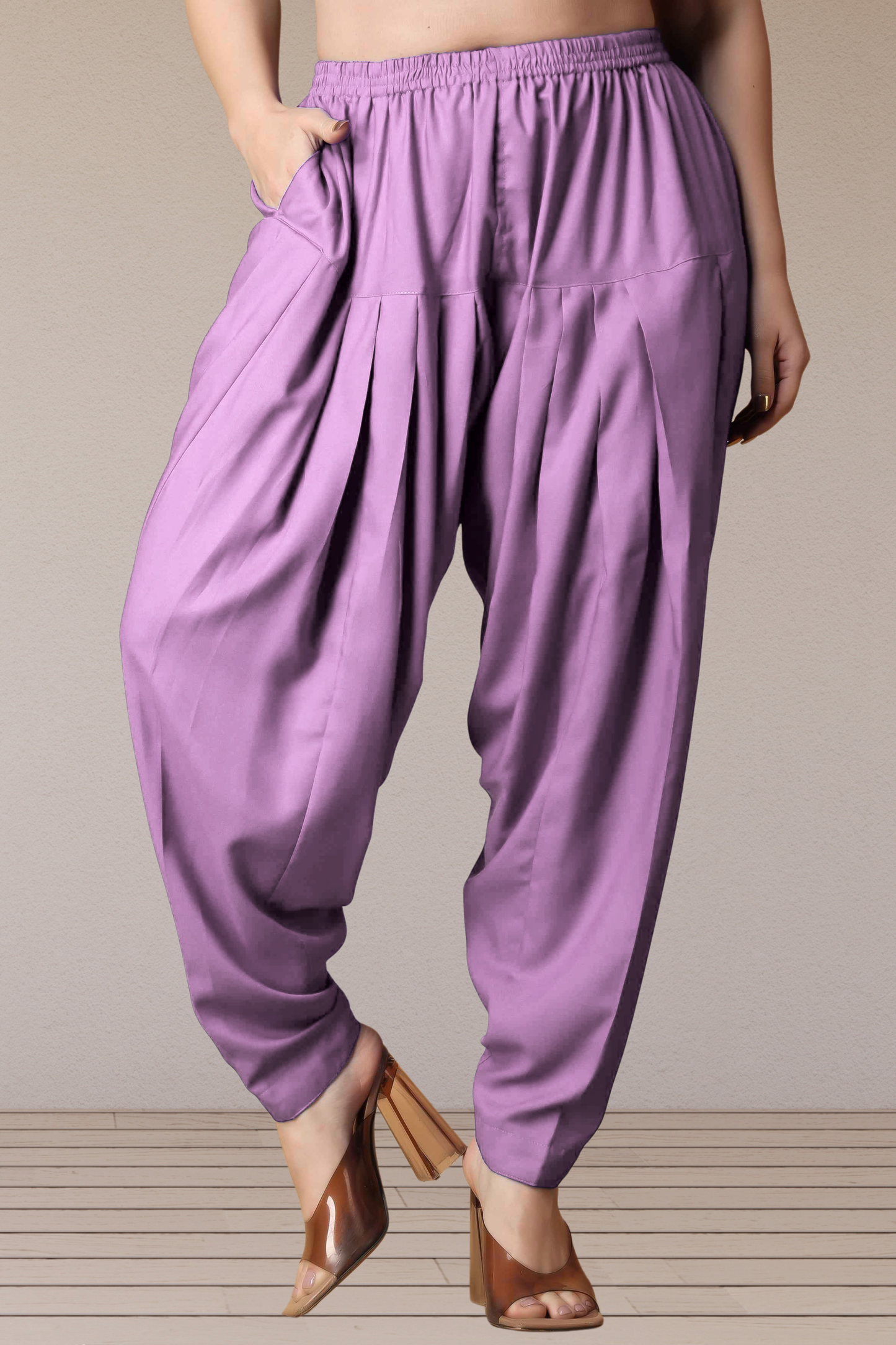 Lavender Straight Rayon Salwar Pants
