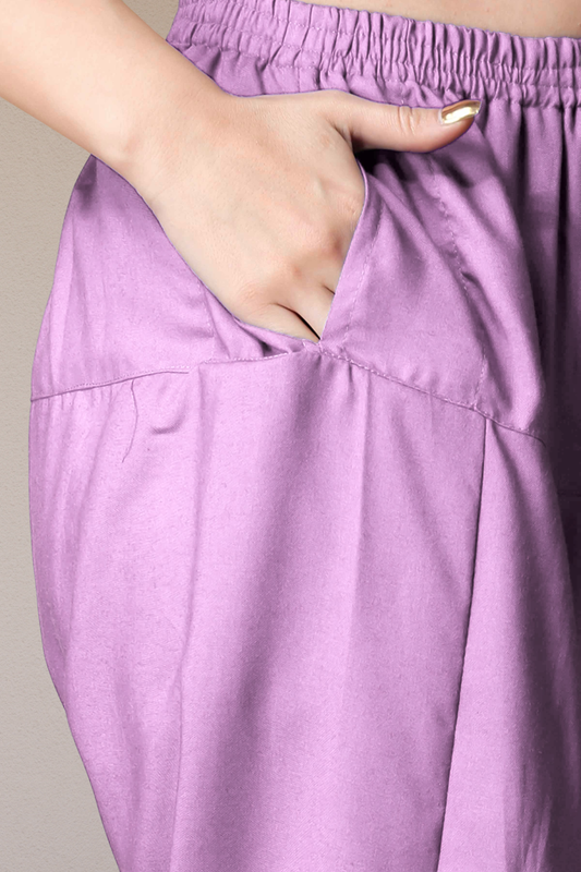 Lavender Straight Rayon Salwar Pants