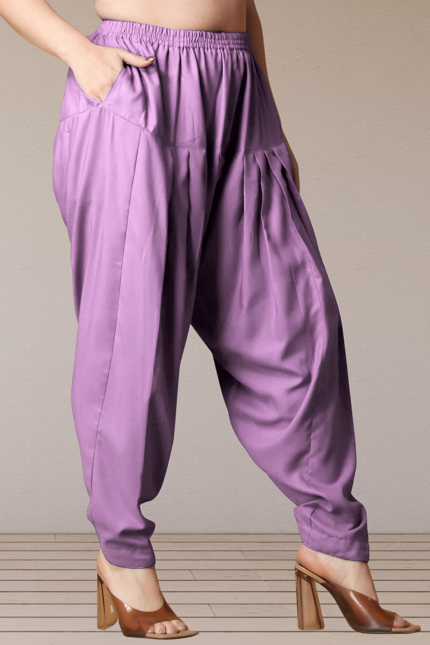 Lavender Straight Rayon Salwar Pants