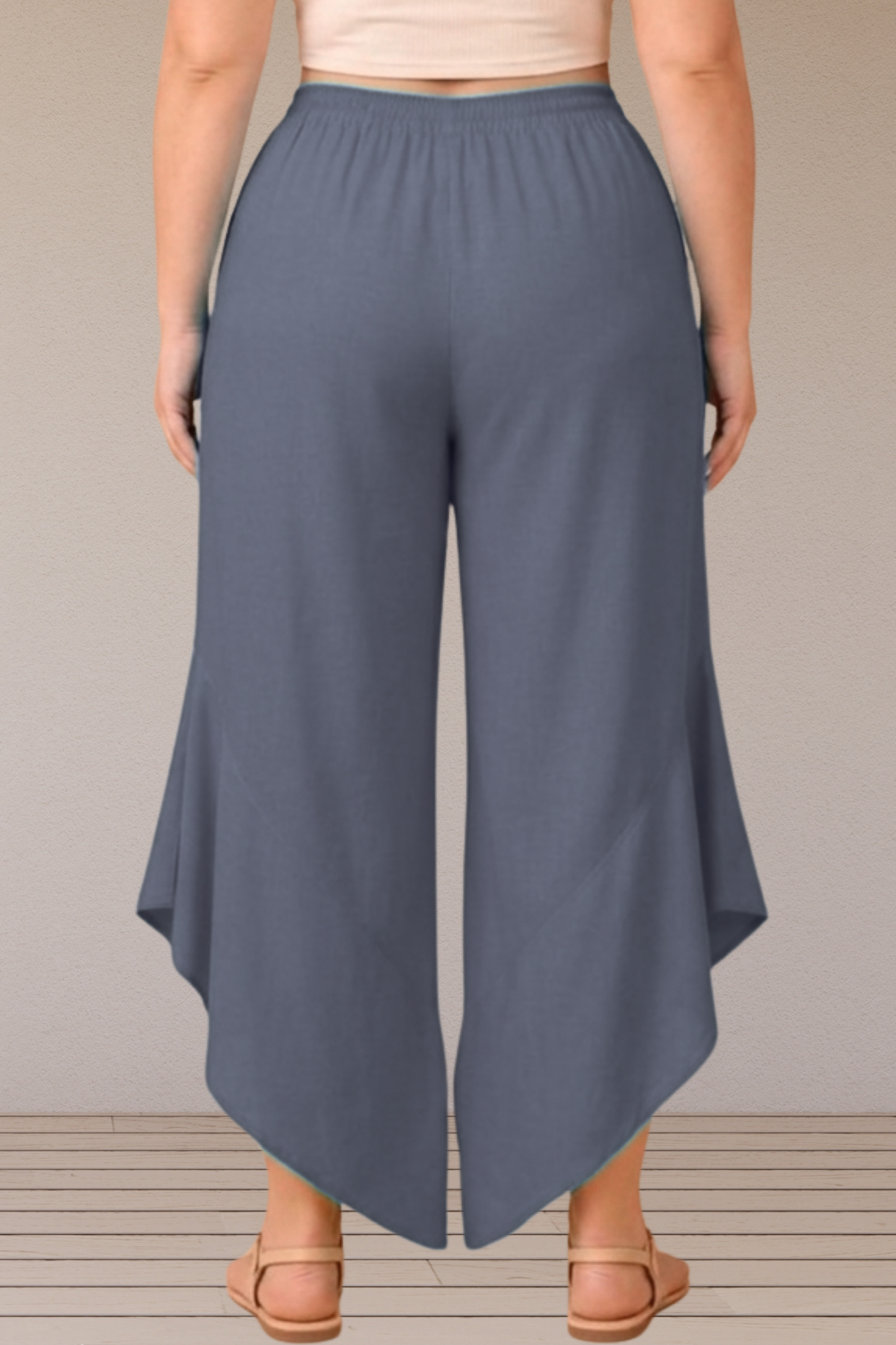 Leafy Grey Rayon Palazzo