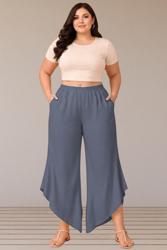 Leafy Grey Rayon Palazzo
