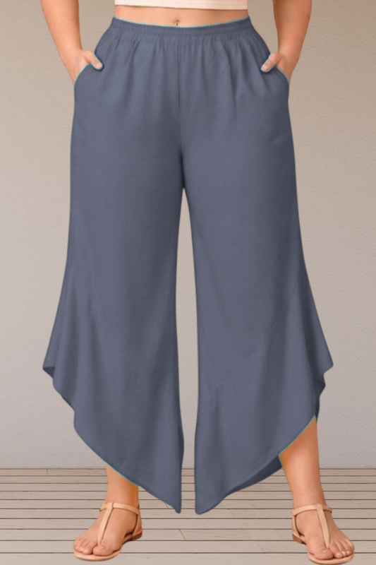 Leafy Grey Rayon Palazzo