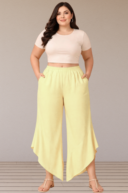 Leafy Lemon Rayon Palazzo