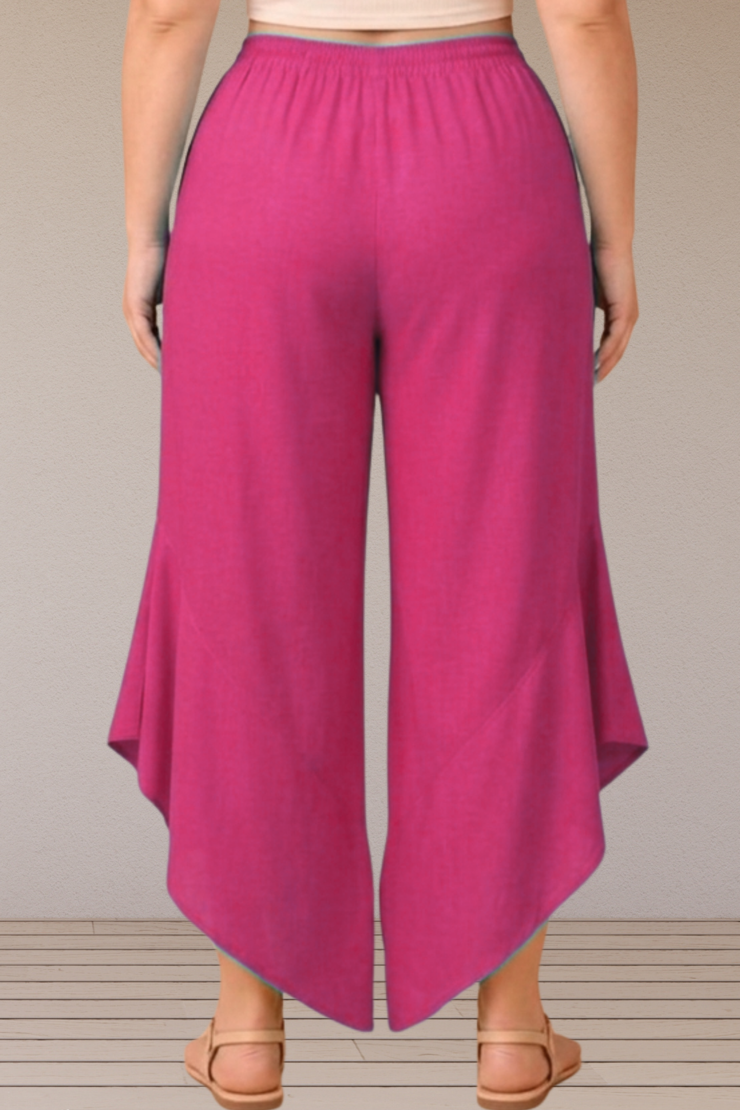 Leafy Magenta Rayon Palazzo