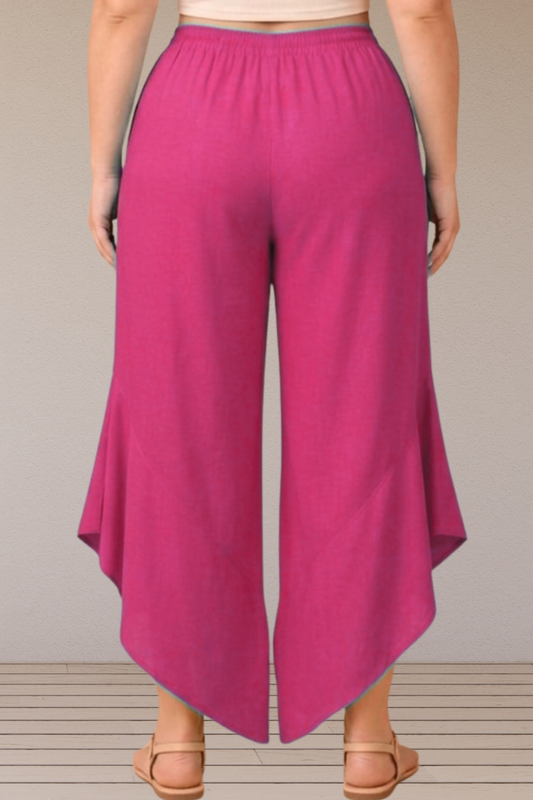 Leafy Magenta Rayon Palazzo