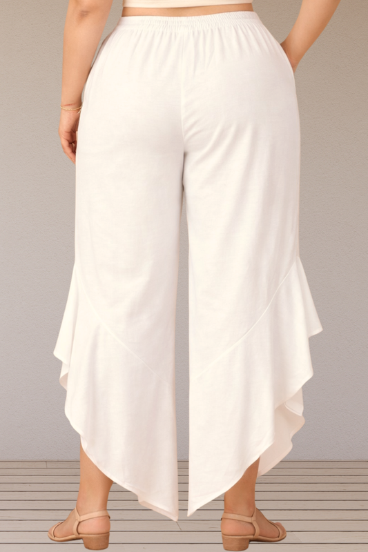 Leafy Off White Rayon Palazzo