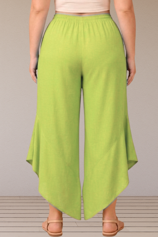 Leafy Pista Green Rayon Palazzo