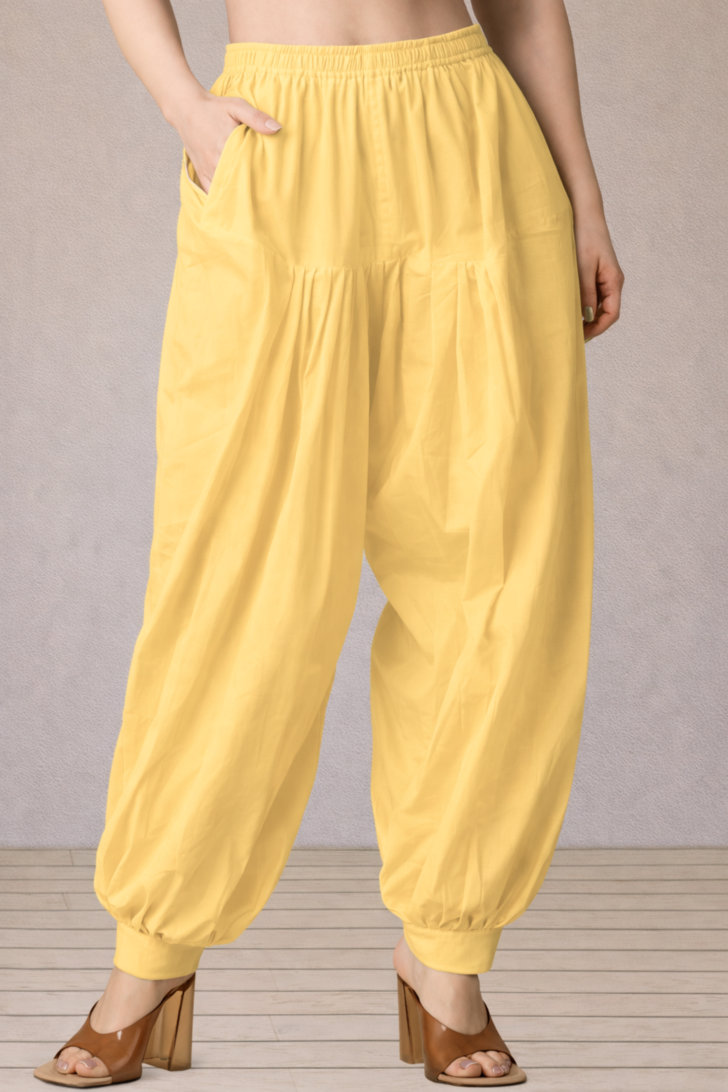 Lemon Cotton Afghani Salwar