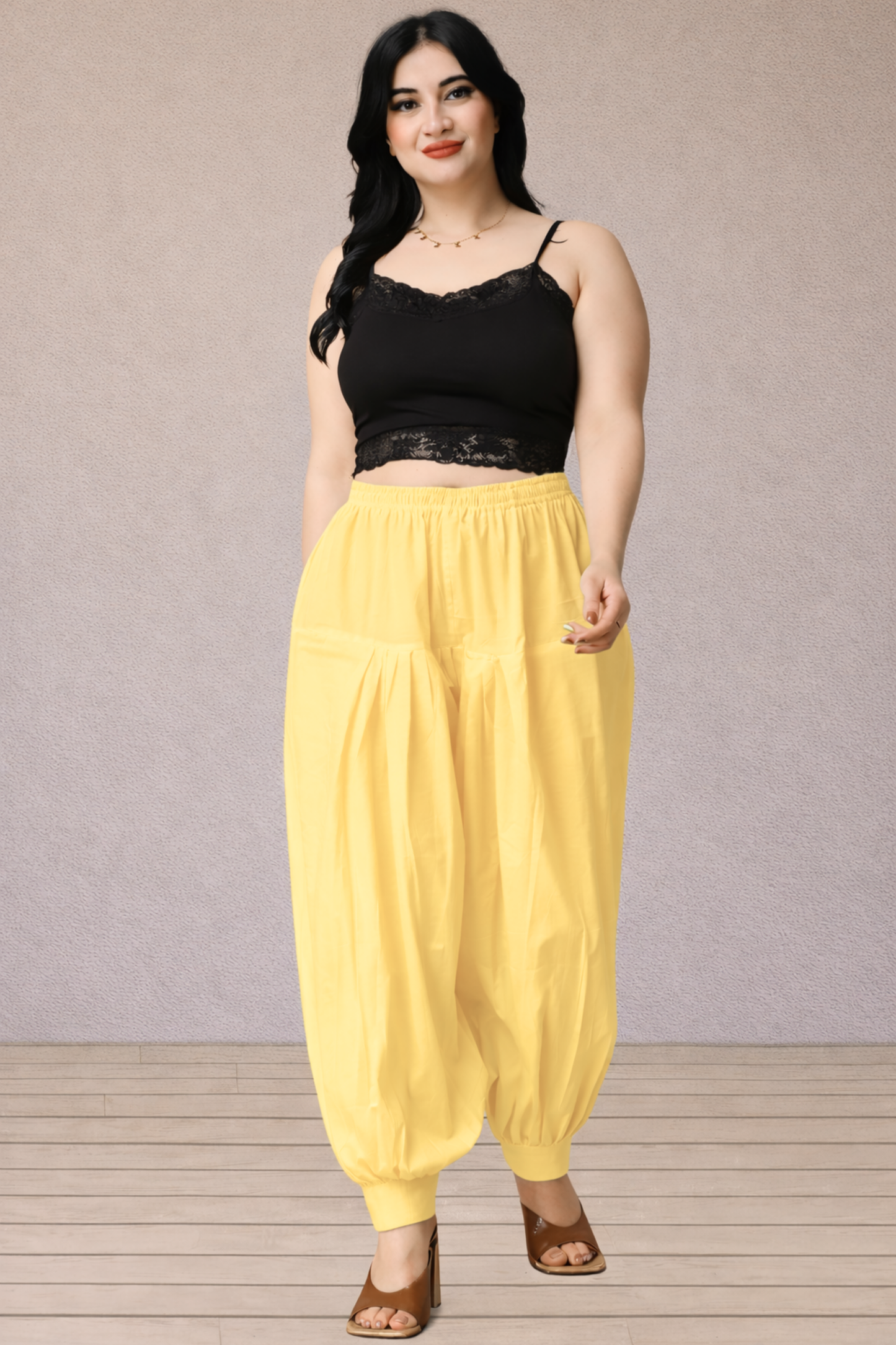 Lemon Cotton Afghani Salwar