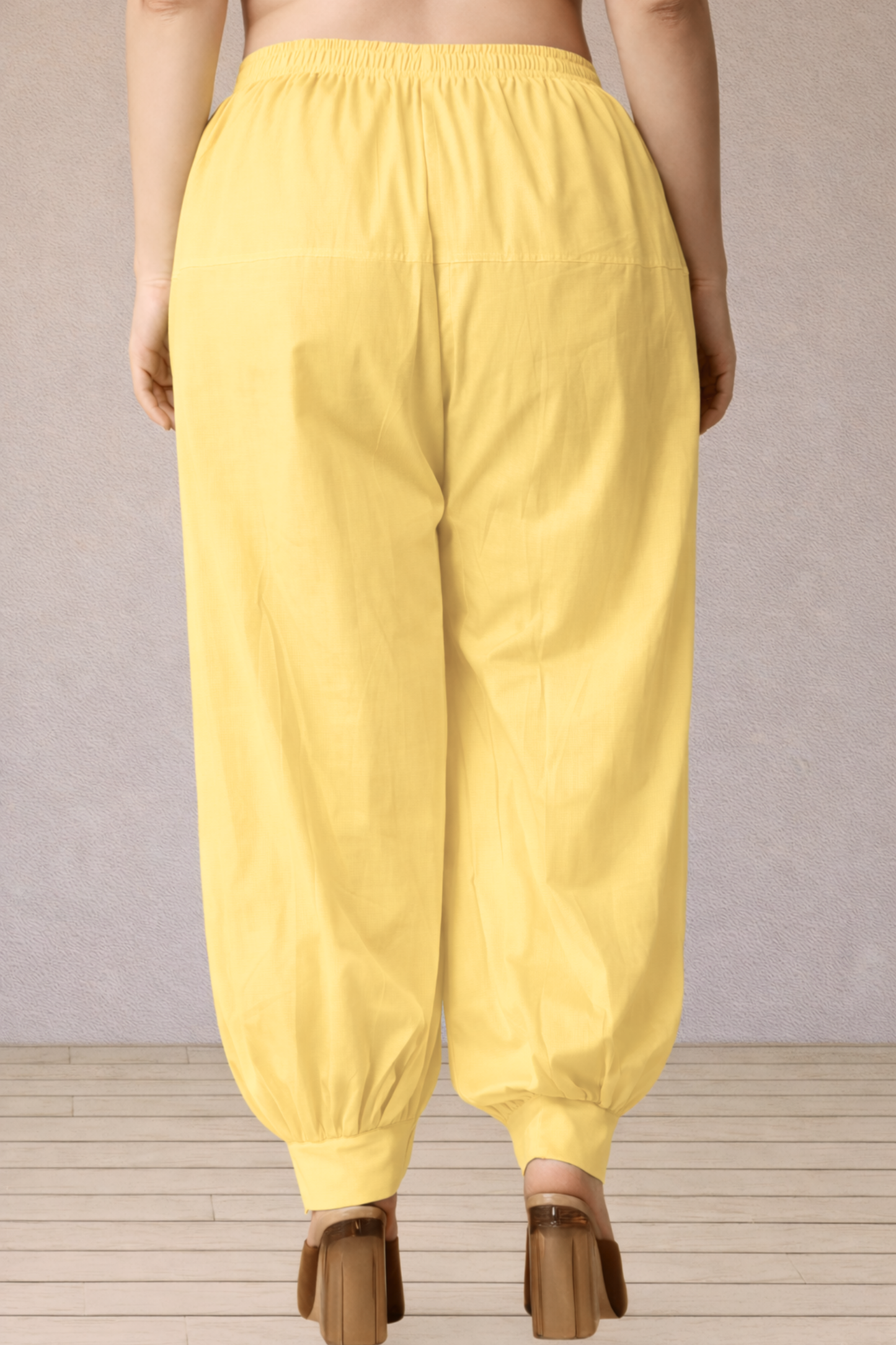 Lemon Cotton Afghani Salwar