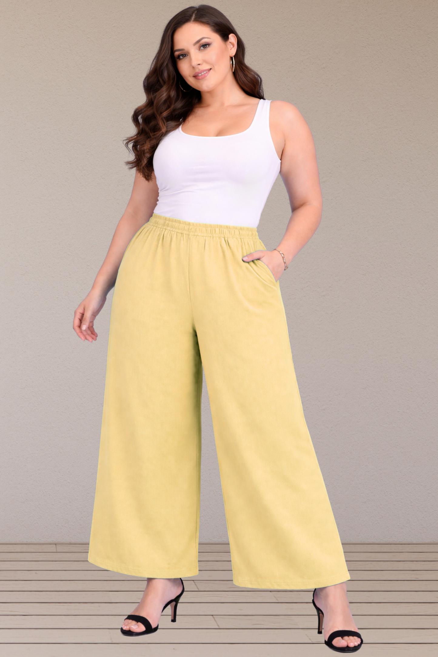 Lemon Cotton Flared Pant