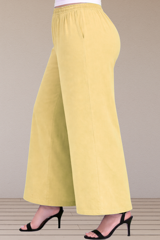 Lemon Cotton Flared Pant