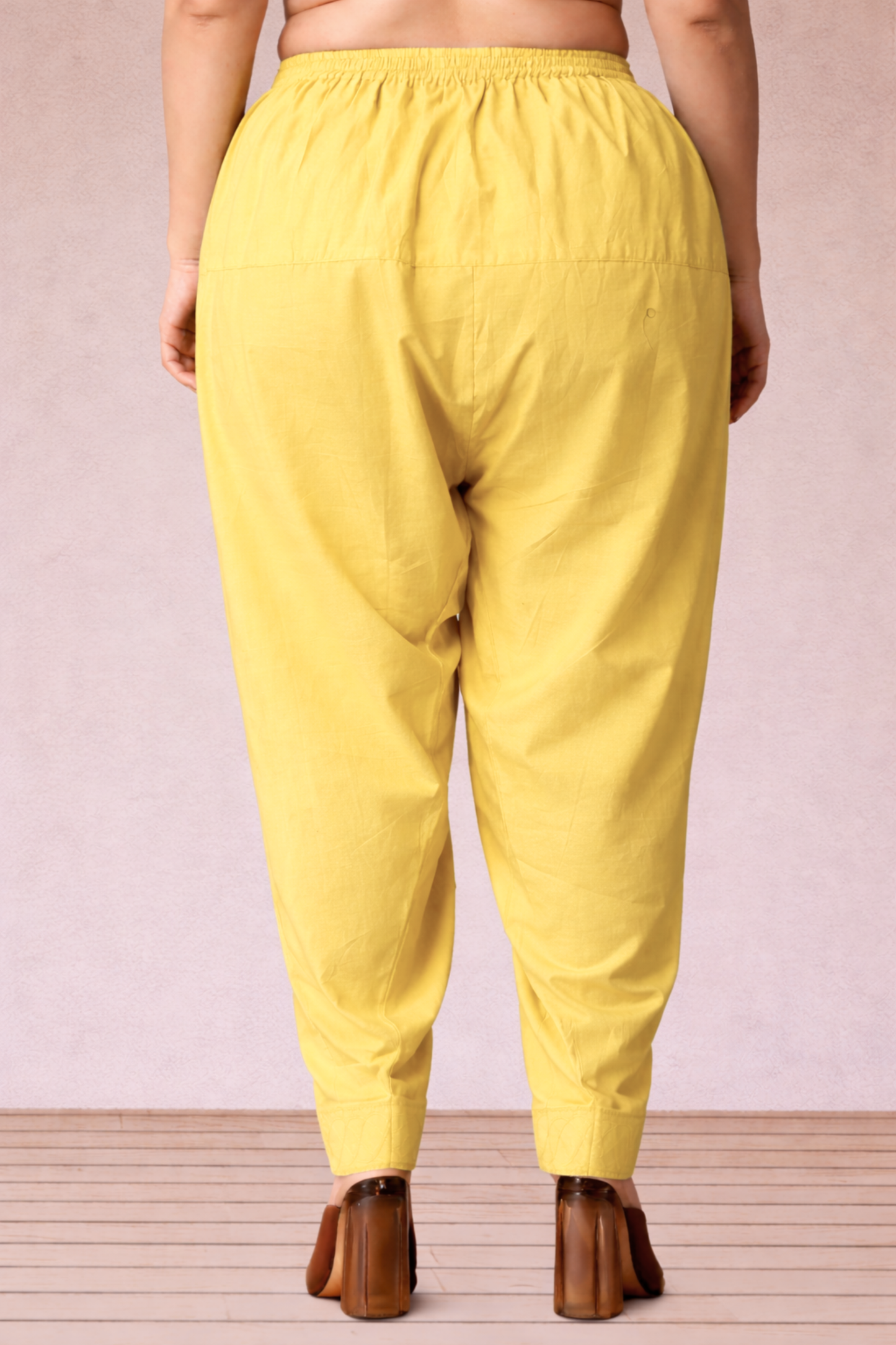 Lemon Cotton Straight Salwar