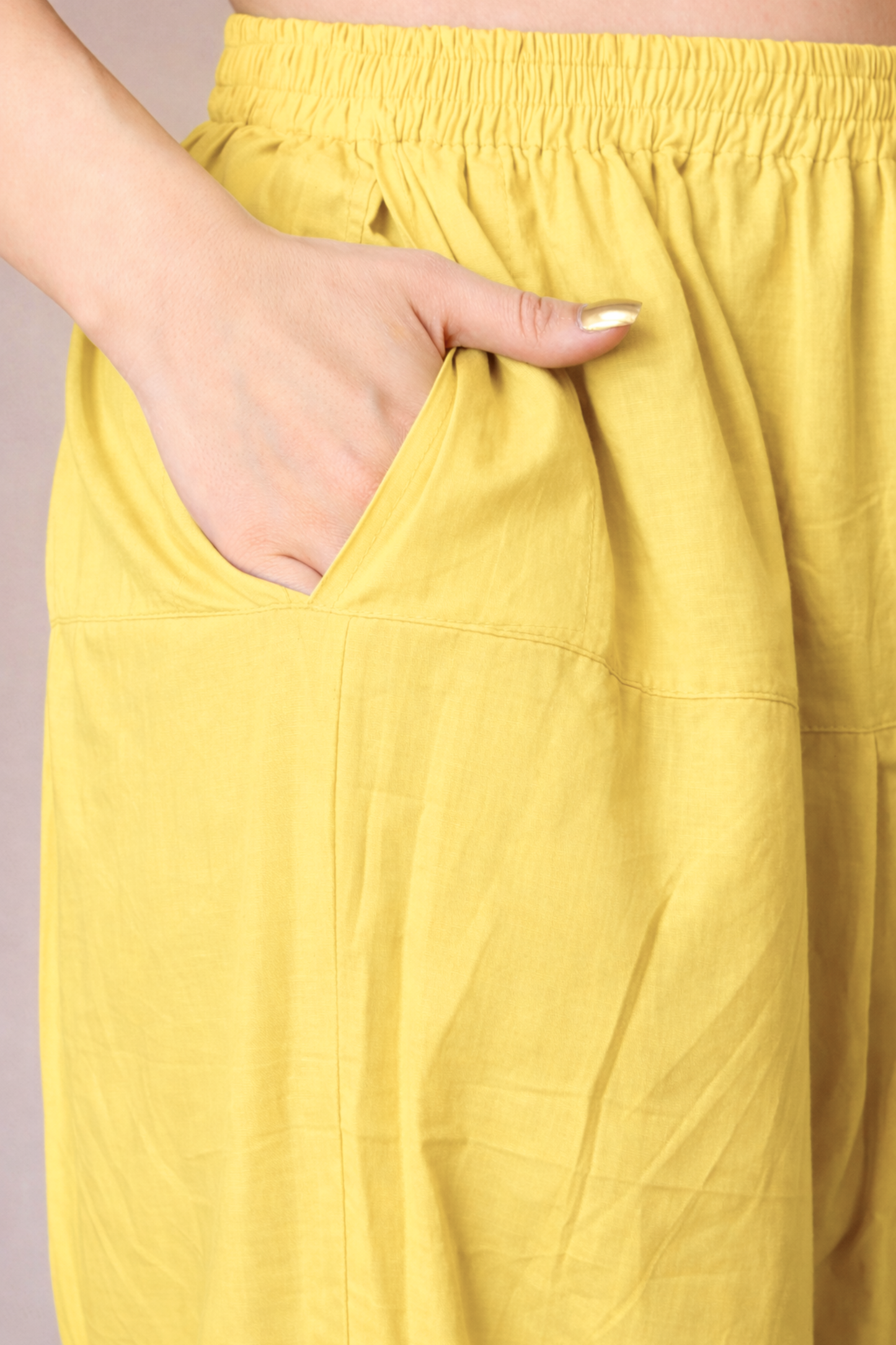 Lemon Cotton Straight Salwar