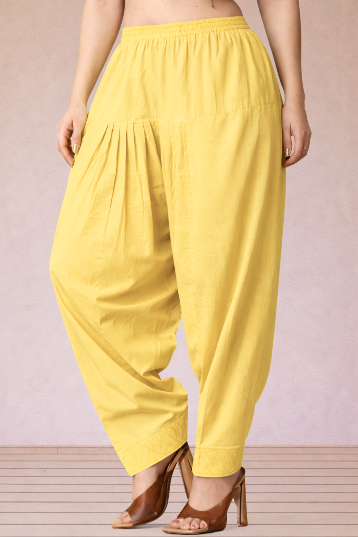 Lemon Cotton Straight Salwar