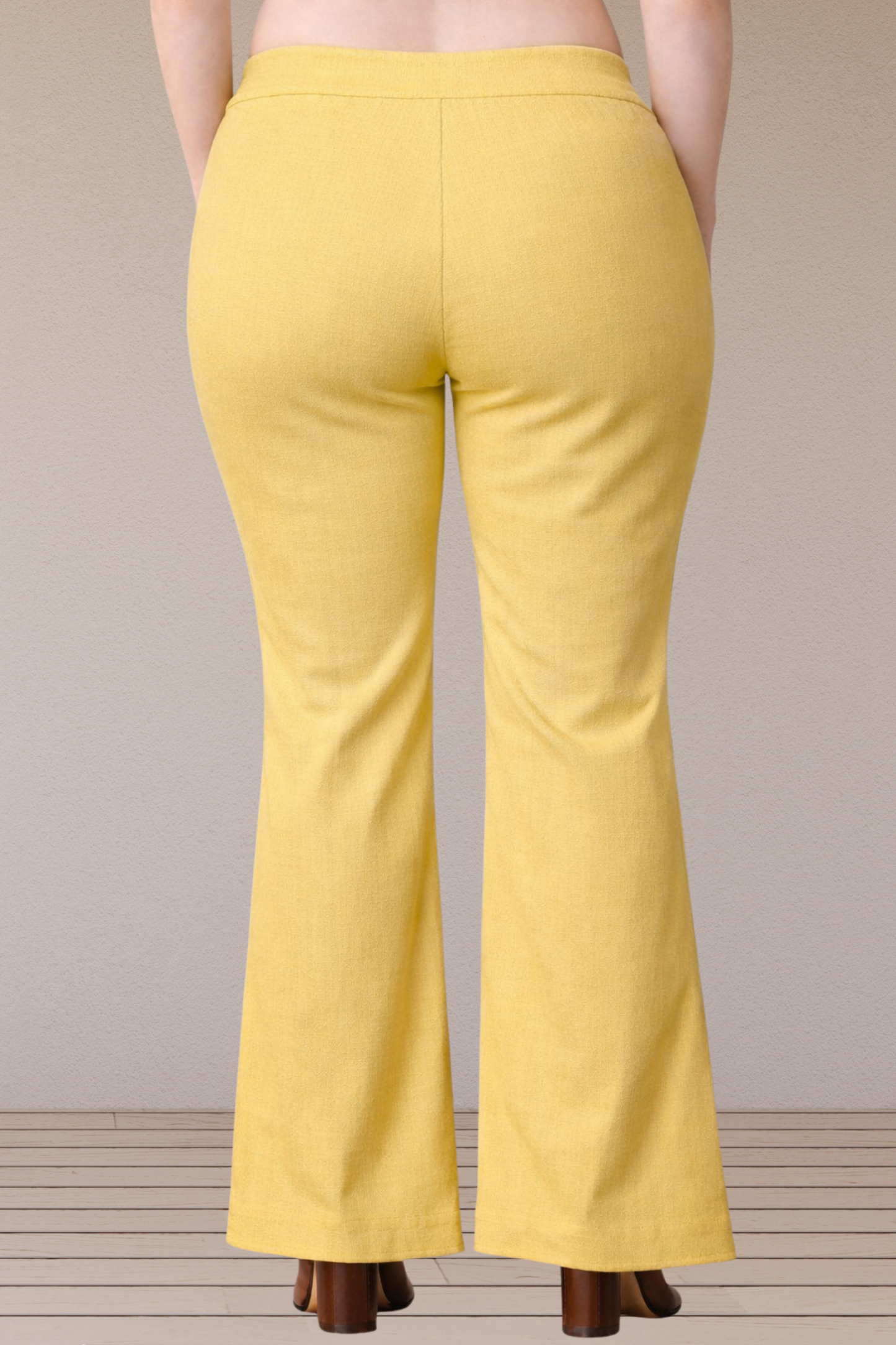 Lemon Flared Slub Pants