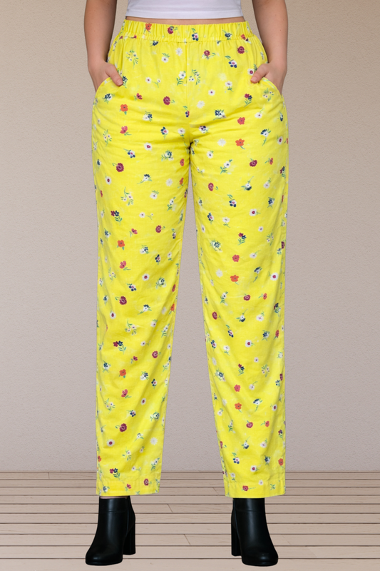 Lemon Printed Lycra Pant