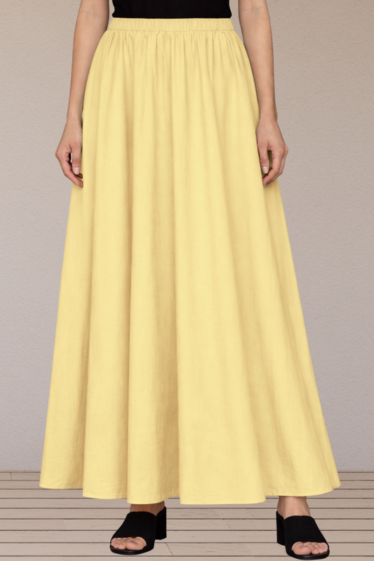 Lemon Rayon Long Skirt